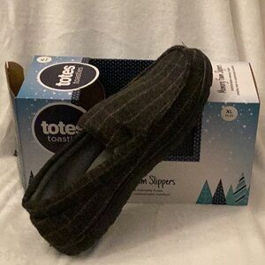 Men’s XL 11-12 Slippers ~ Totes Toasties ~ Memory Foam ~ Loafers Charcoal